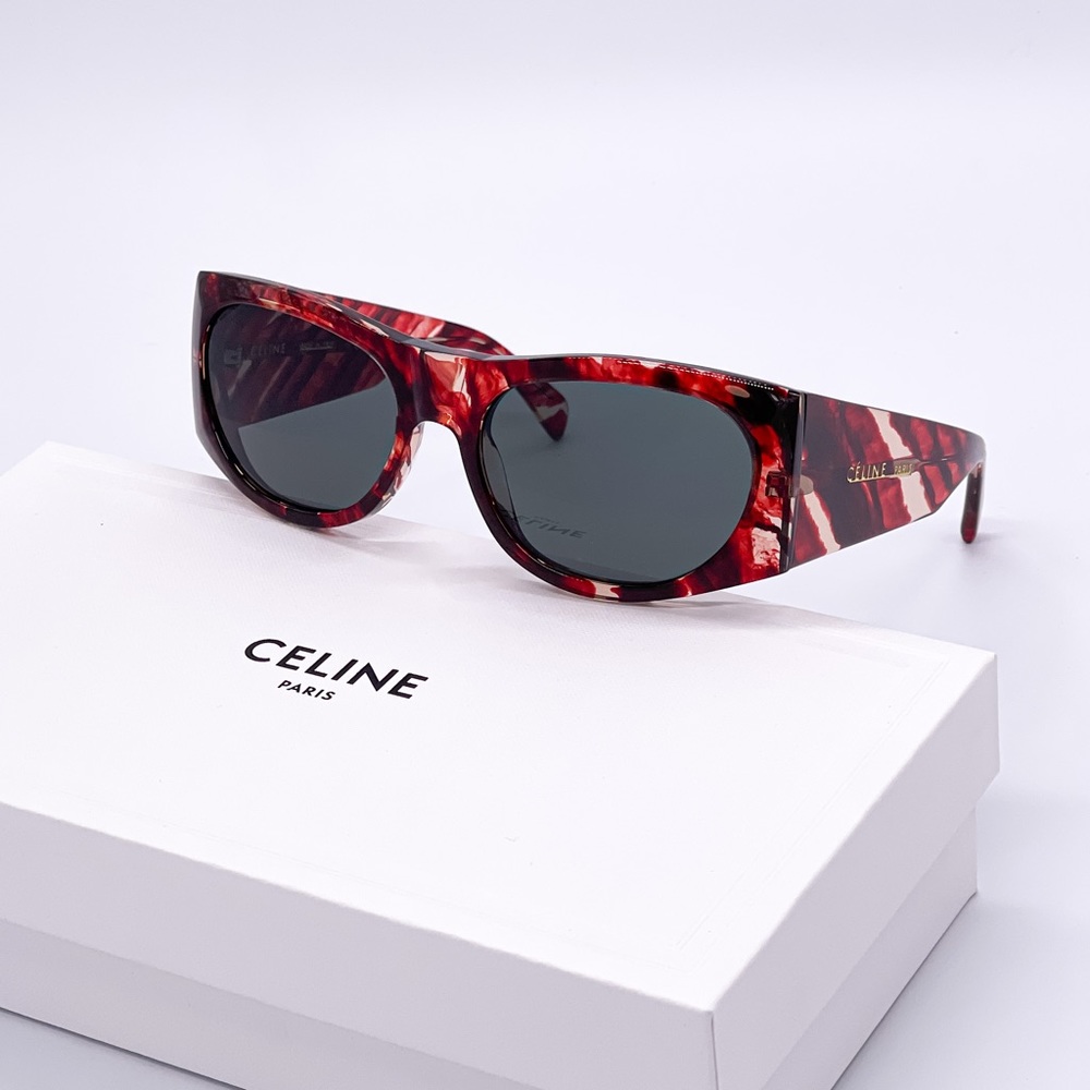 NEW CELINE SUNGLASSES CL40029I 54N WOMEN RED GRAY EYEWEAR CELINE - Picture 9 of 11